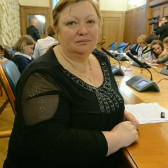 М.И. Соколова перед докладом на секции